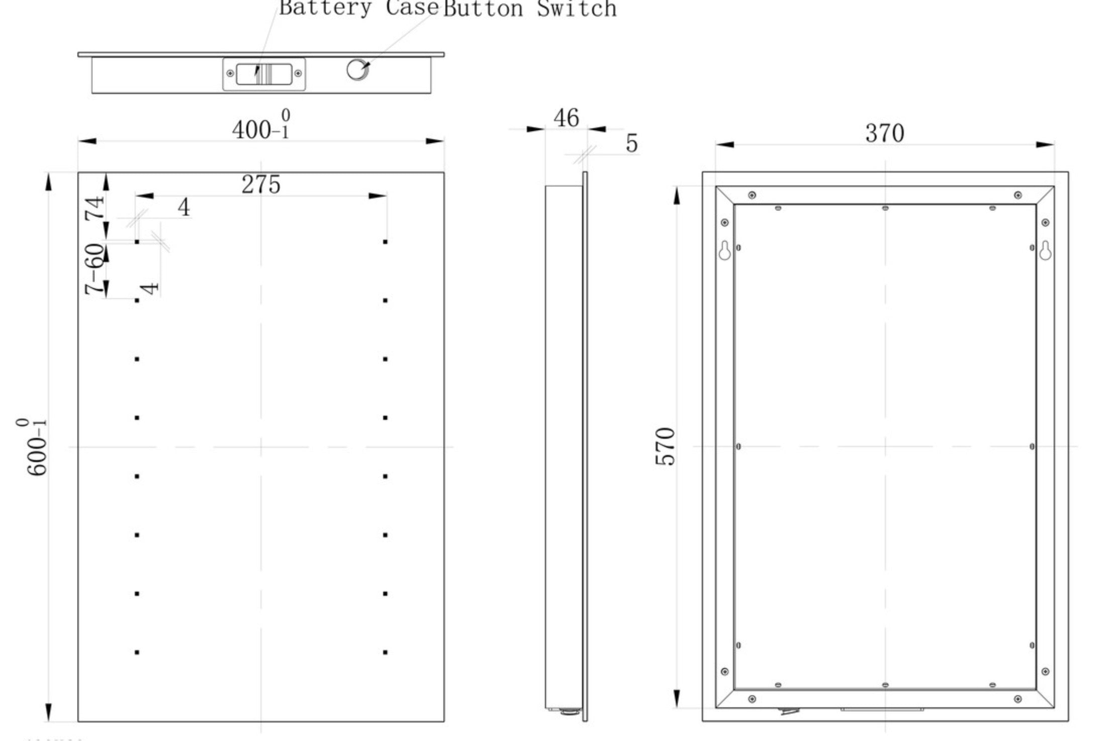 Illuminated Mirrors - Finlo Rectangle Battery-Operated LED Mirror