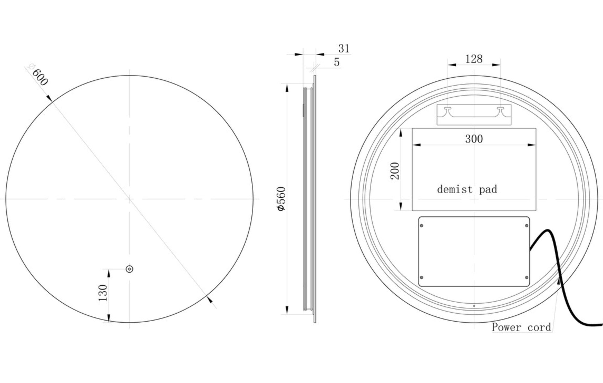 Illuminated Mirrors - Savita Round Back-Lit LED Mirror