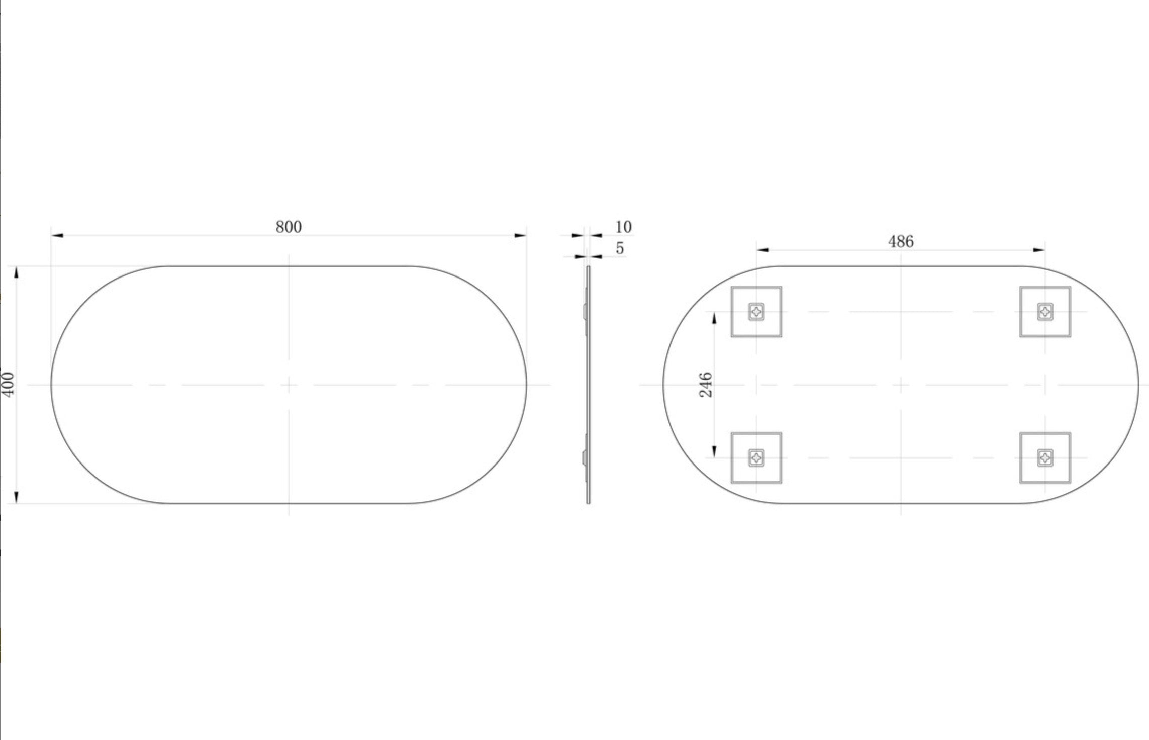 Plain Mirrors - Soleil 400x800mm Oblong Mirror