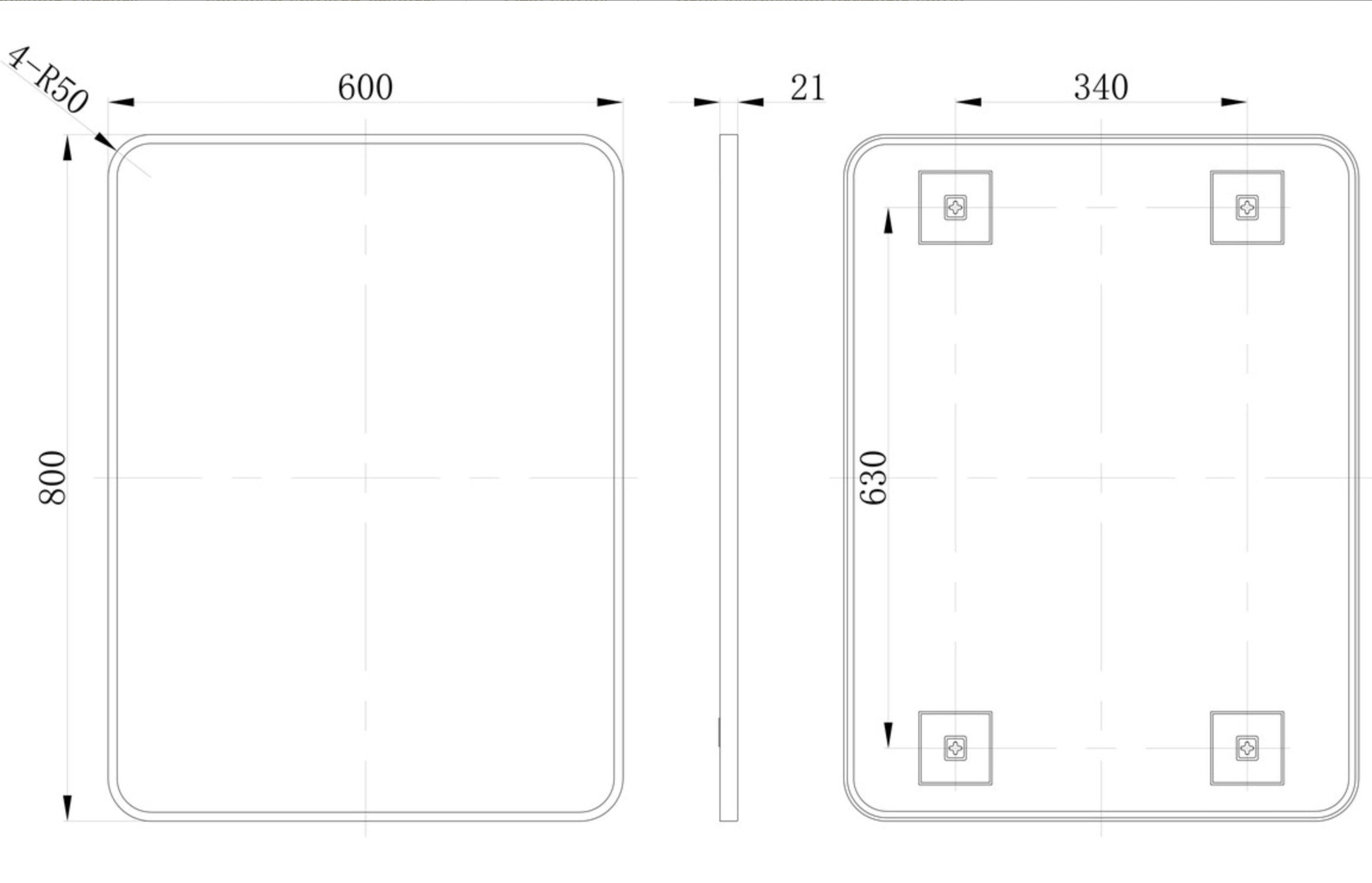 Plain Mirrors - Kenji 600x800mm Rectangle Mirror