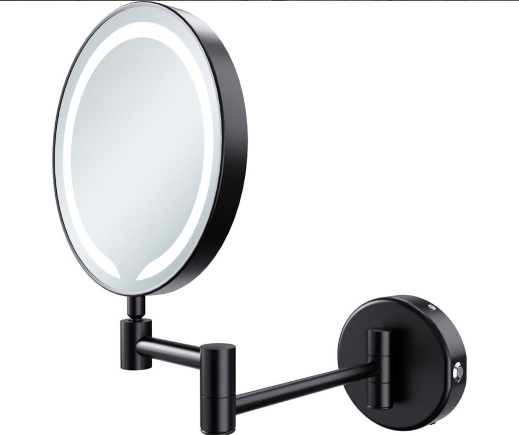 Cosmetic Mirrors - Hoshi Round LED Cosmetic Mirror - Black